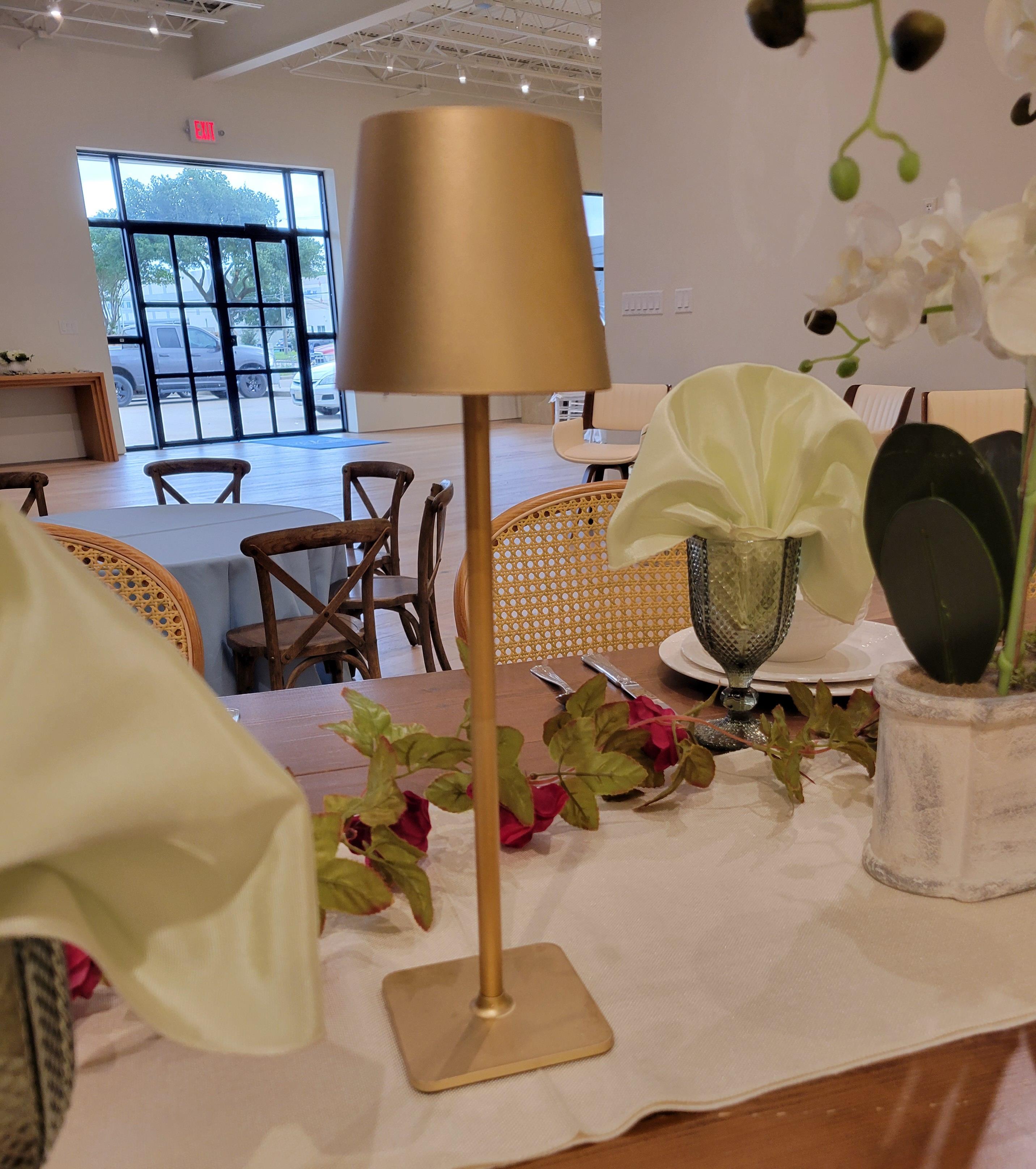 Rental store for LAMP, GOLD RECHARGEABLE TABLE in Houston TX